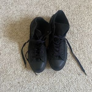 Converse Chuck Taylor Black Hightop Sneakers, Size Womens 9